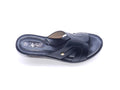 Women's Faux Leather Wedge Slippers — Black