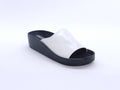 Women's Faux Leather Slip-On Wedge Slipper — White