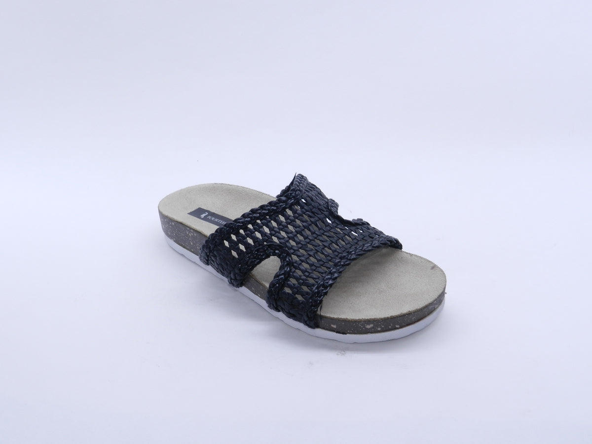 Women's Woven Flat Slippers — Black