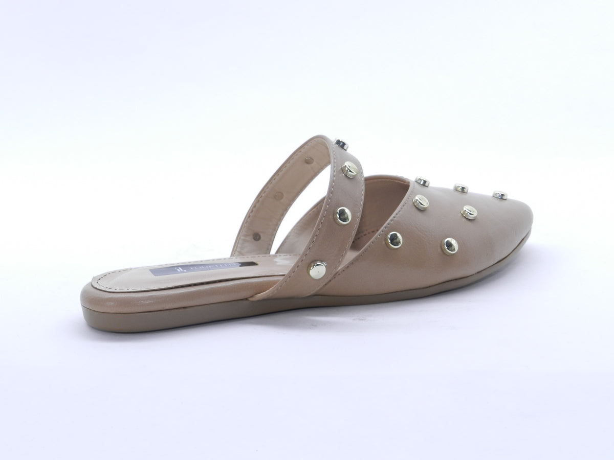Women's Synthetic Studded Sabot — Coffee