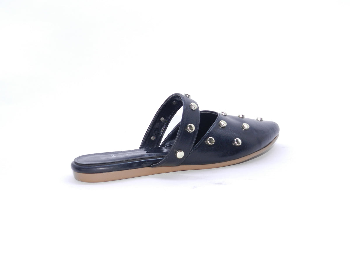 Women's Synthetic Studded Sabot — Black