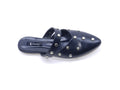 Women's Synthetic Studded Sabot — Black
