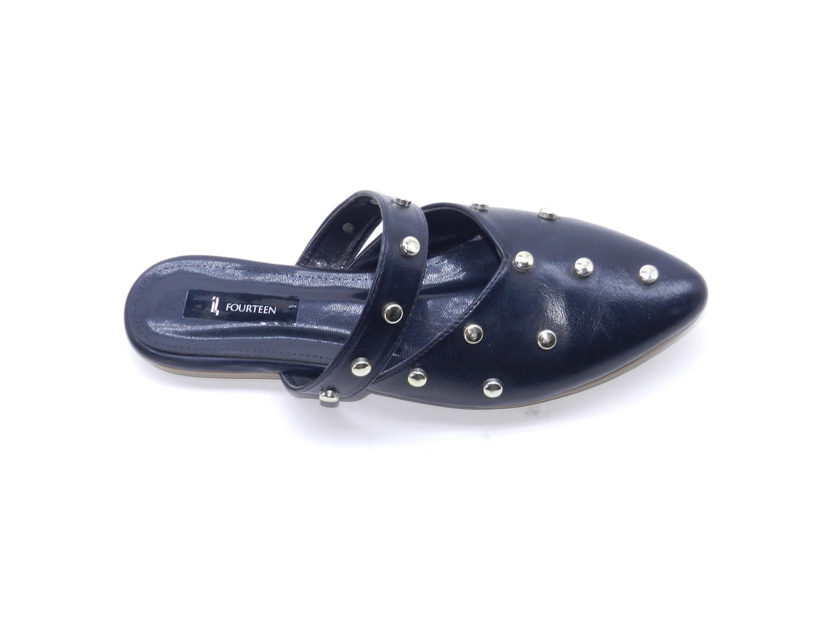 Women's Synthetic Studded Sabot — Black