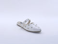 Women's Synthetic Studded Sabot — White
