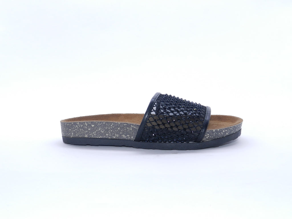 Women's Embellished Slip-On Slipper — Black