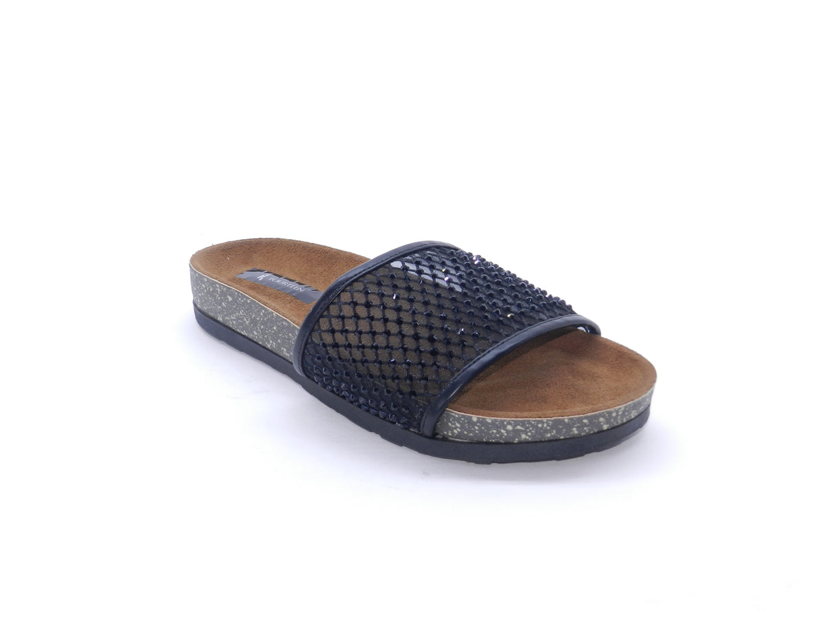 Women's Embellished Slip-On Slipper — Black