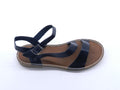 Women's Faux Leather Flat Sandal — Black
