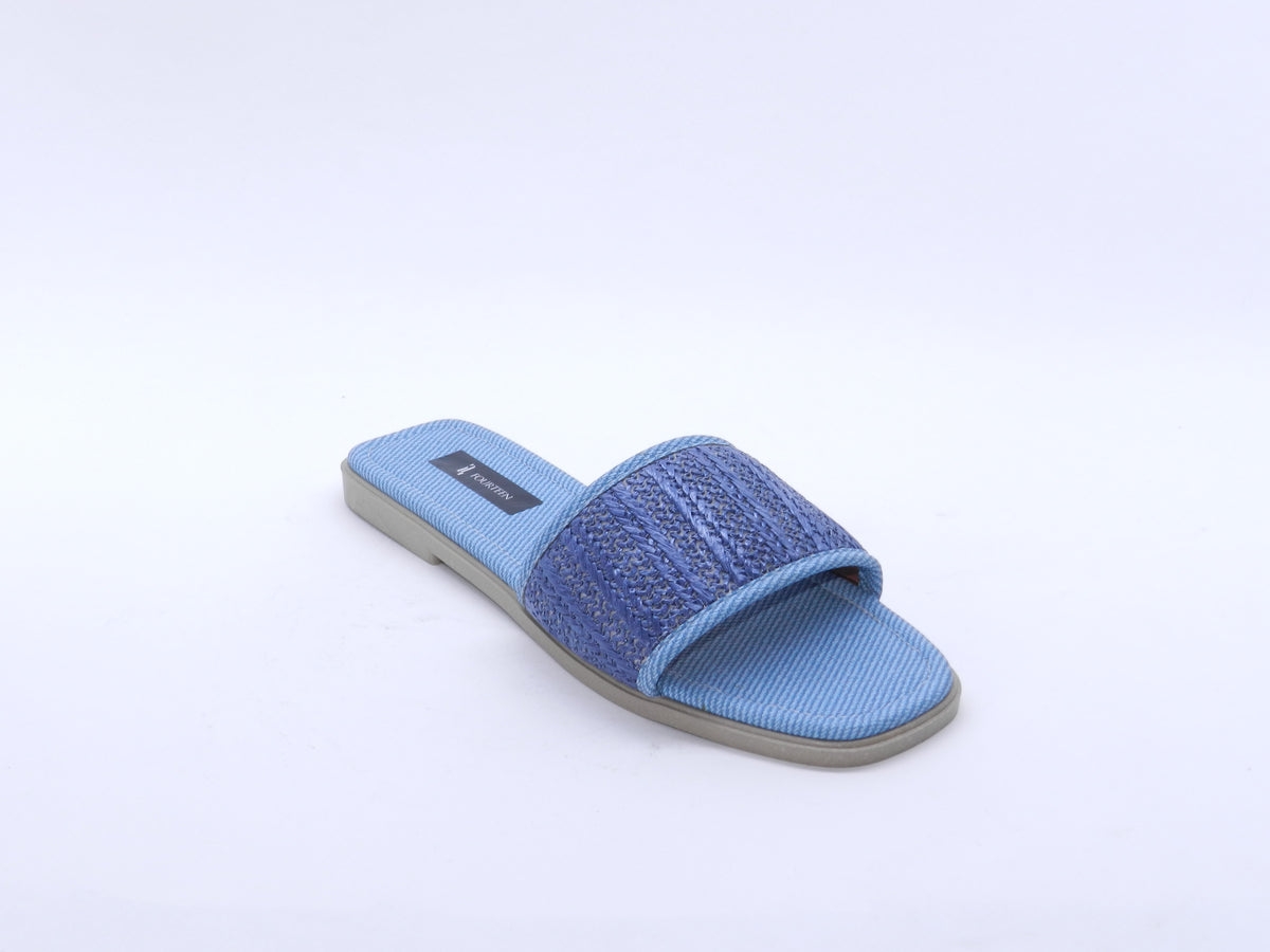 Women's Woven Flat Slipper — Denim