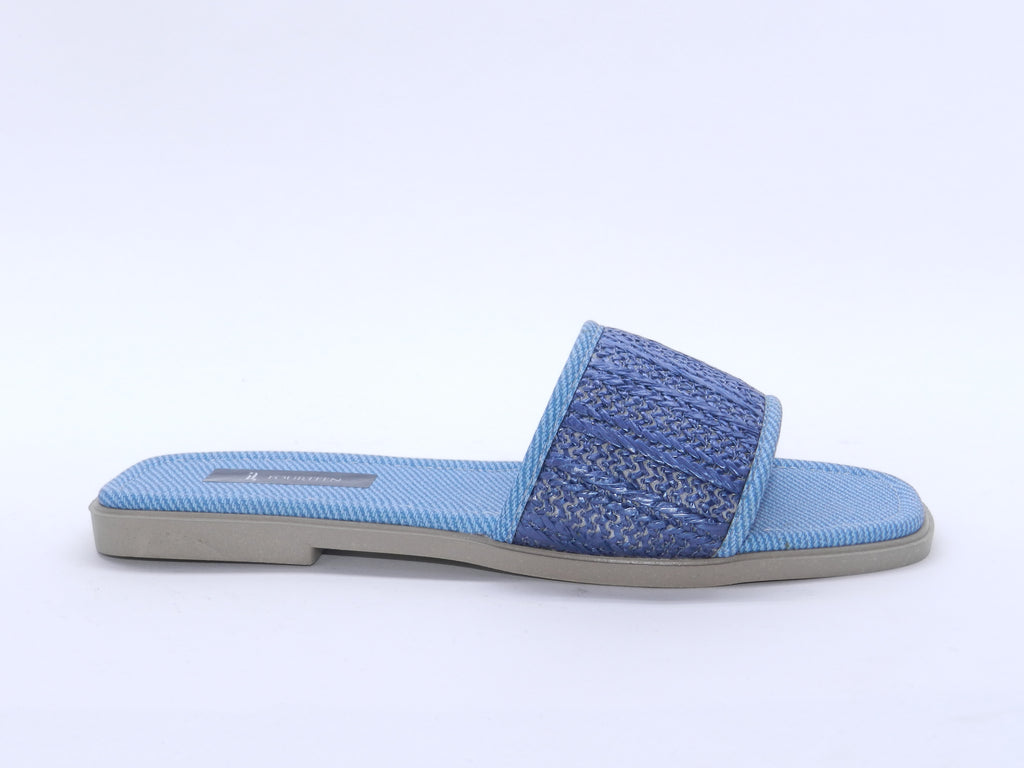 Women's Woven Flat Slipper — Denim