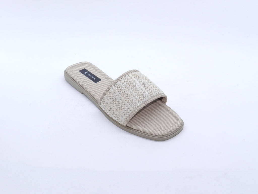 Women's Woven Flat Slipper — Beige