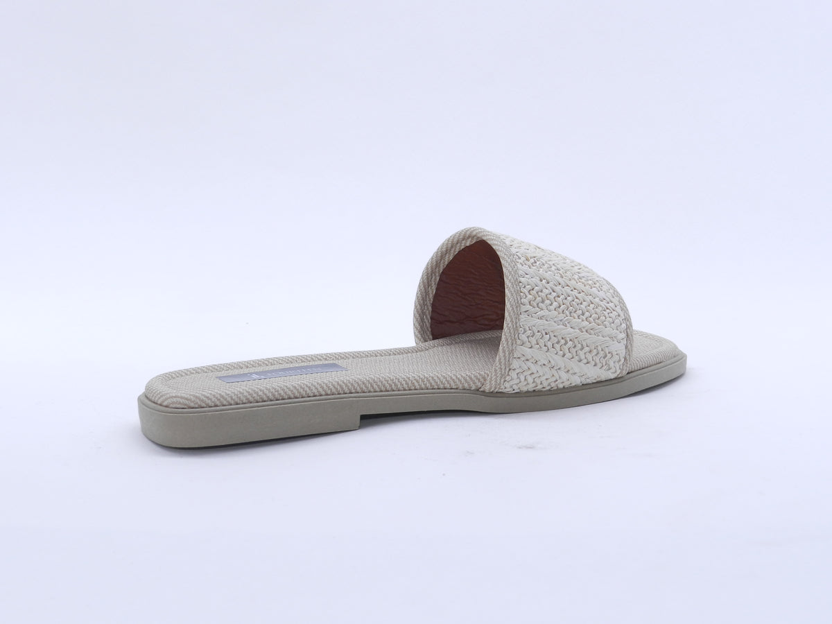 Women's Woven Flat Slipper — Beige