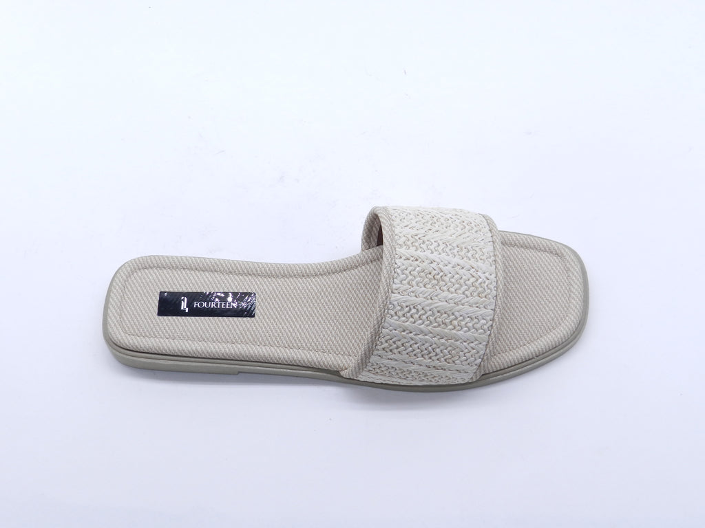 Women's Woven Flat Slipper — Beige