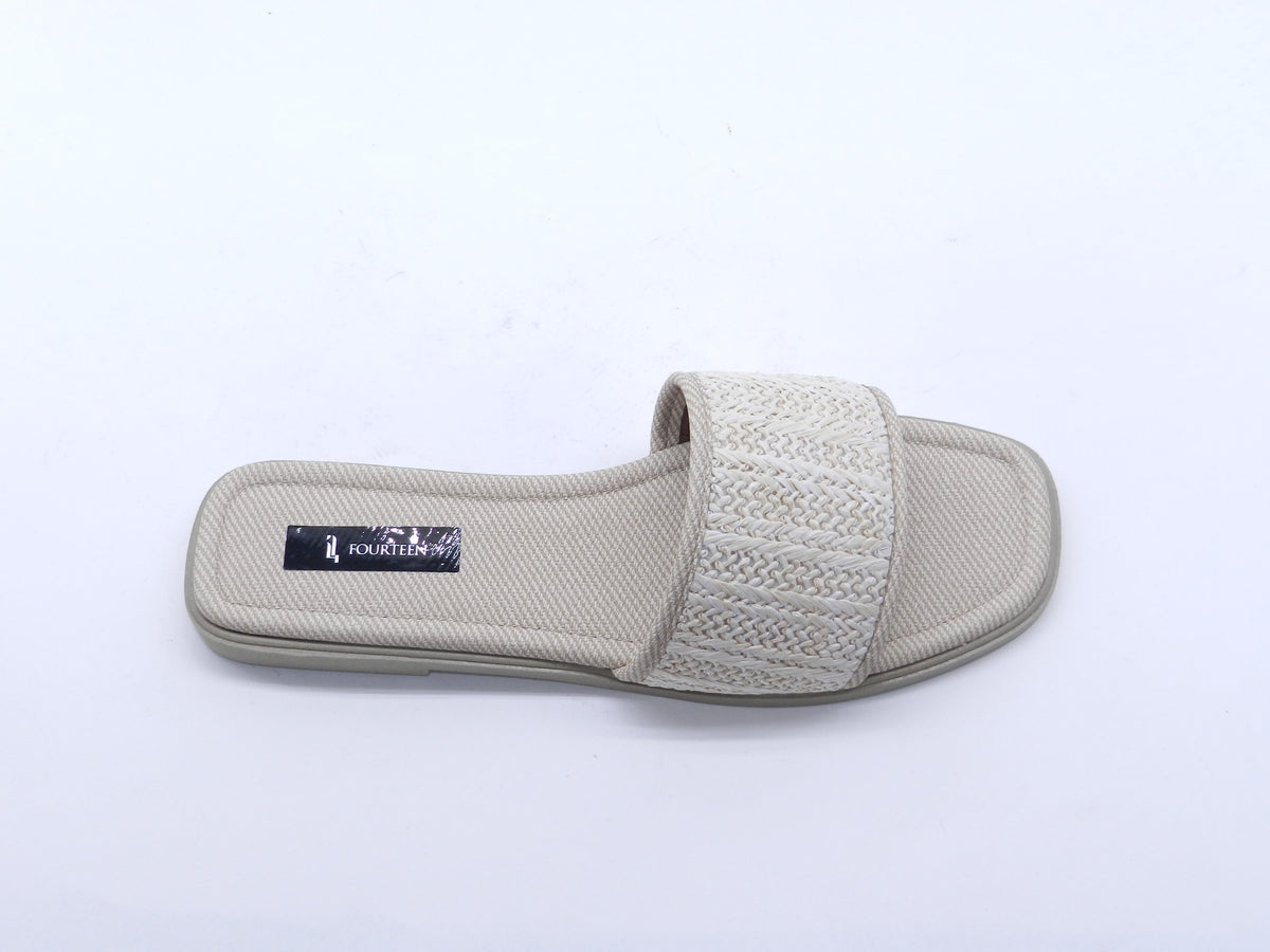 Women's Woven Flat Slipper — Beige