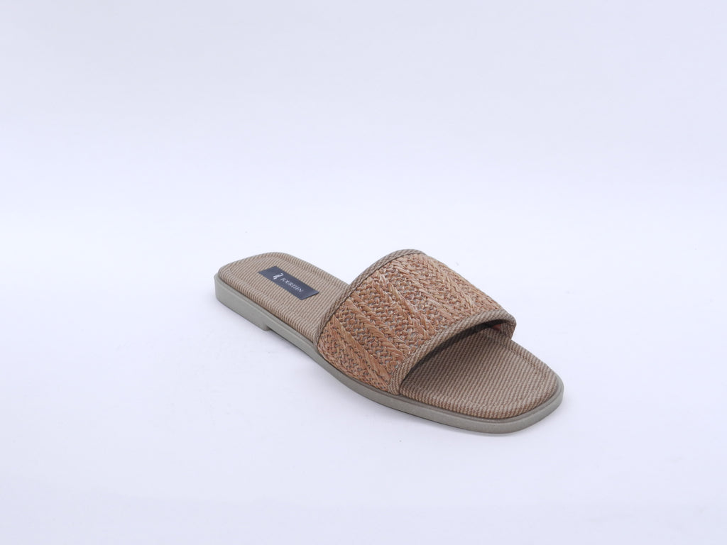 Women's Woven Flat Slipper — Tan