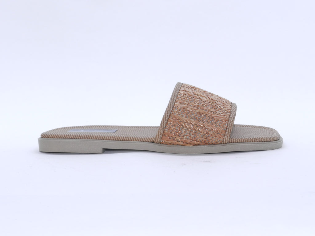 Women's Woven Flat Slipper — Tan