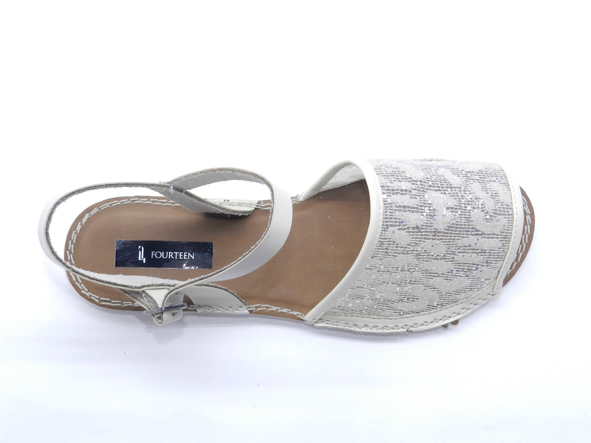 Women's Patterned Flat Sandal — Beige