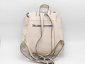Women's Faux Leather Fabric Backpack — Beige