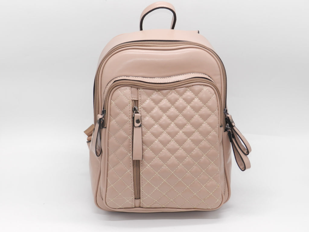 Women's Synthetic Quilted Backpack — Khaki
