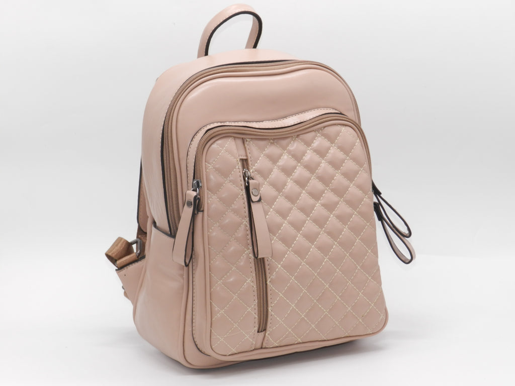 Women's Synthetic Quilted Backpack — Khaki
