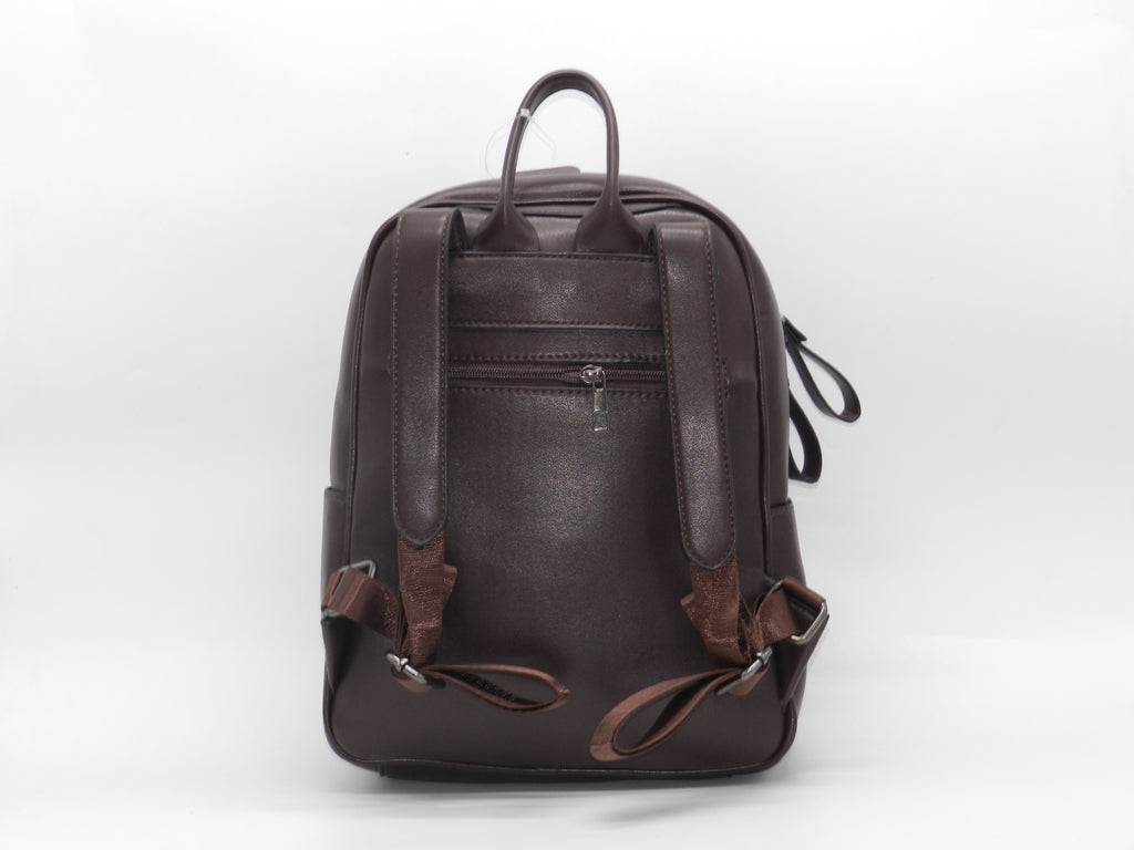 Women's Synthetic Quilted Backpack — Brown