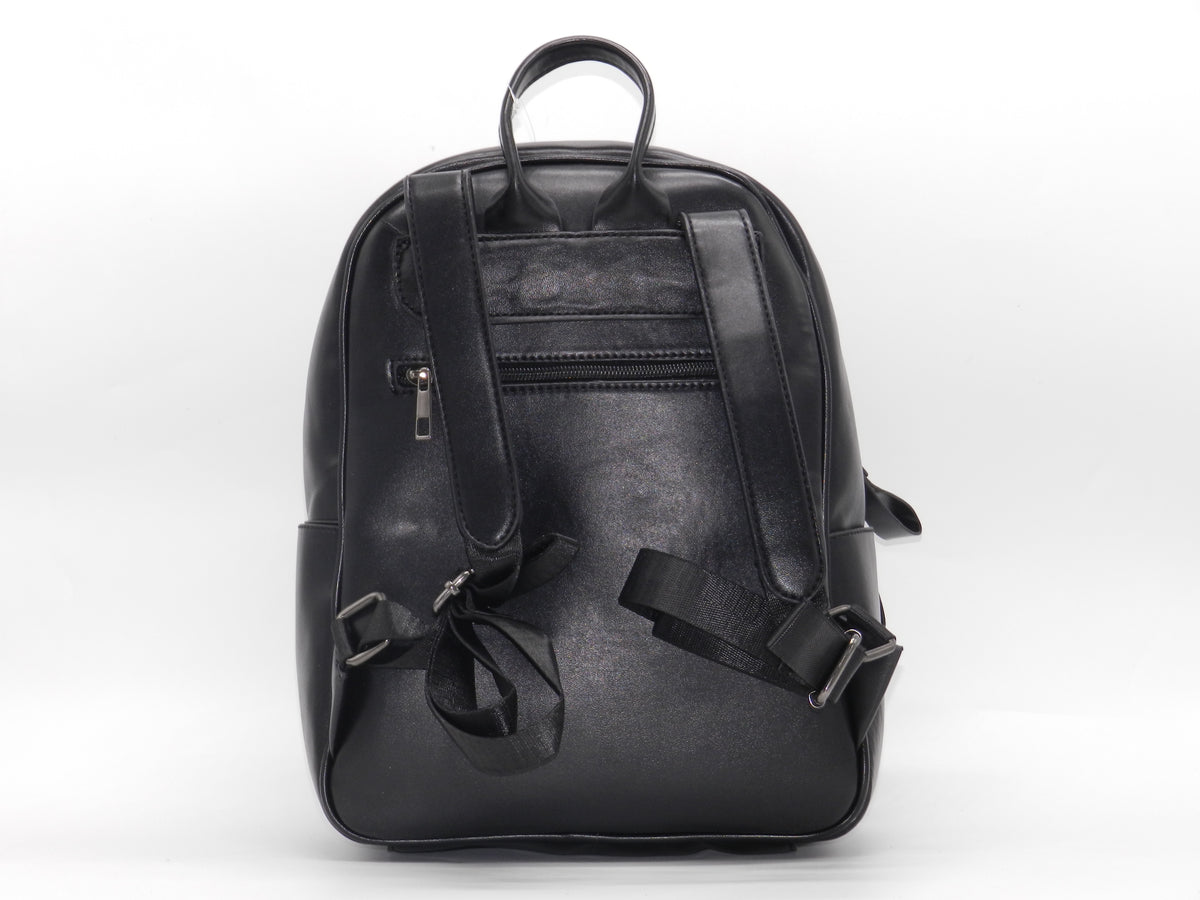 Women's Synthetic Quilted Backpack — Black