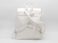 Women's Textured Synthetic Leather Backpack — White