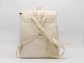 Women's Textured Synthetic Leather Backpack — Beige