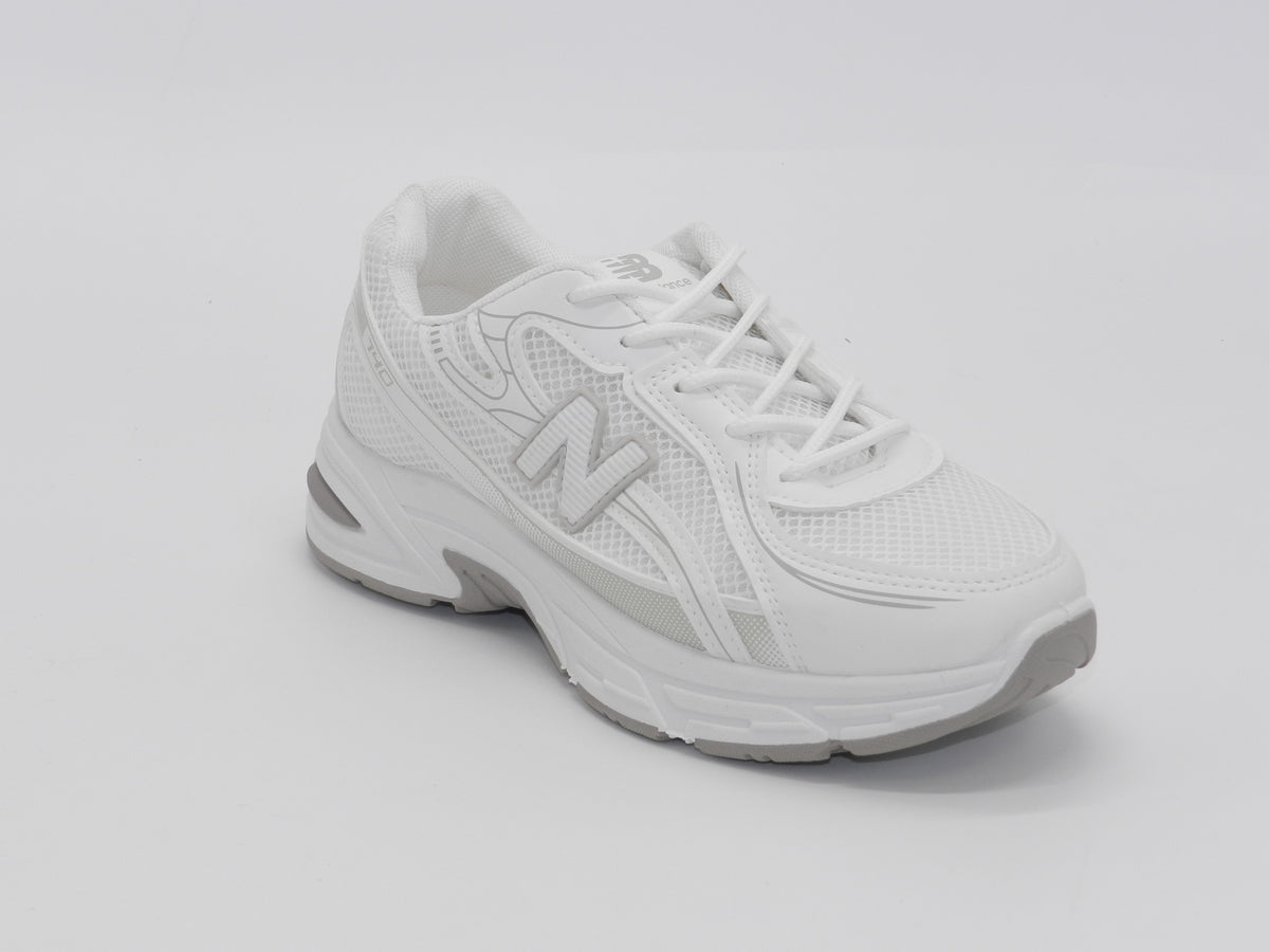 Women's Synthetic Mesh Lace-Up Sneaker — White