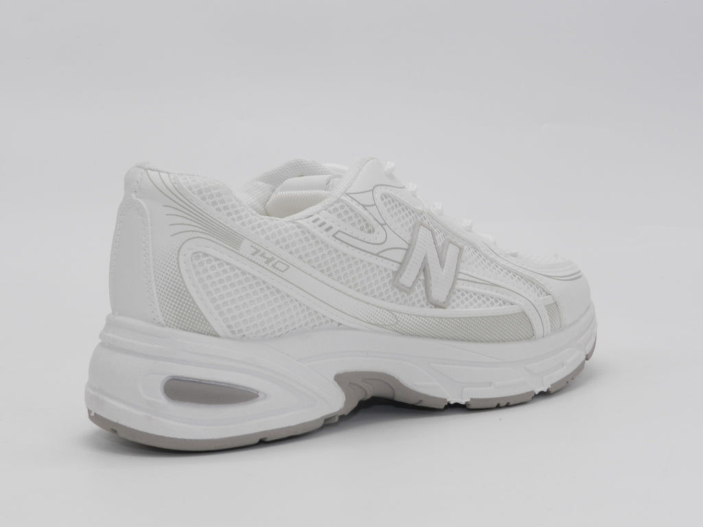 Women's Synthetic Mesh Lace-Up Sneaker — White