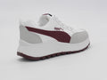 Women's Faux Leather Low-Top Sneaker — Burgundy