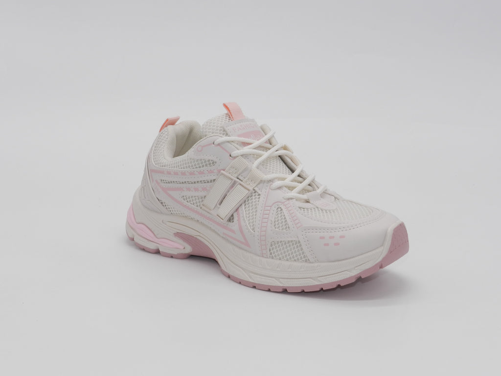 Women's Mesh Lace-Up Sneaker — Beige