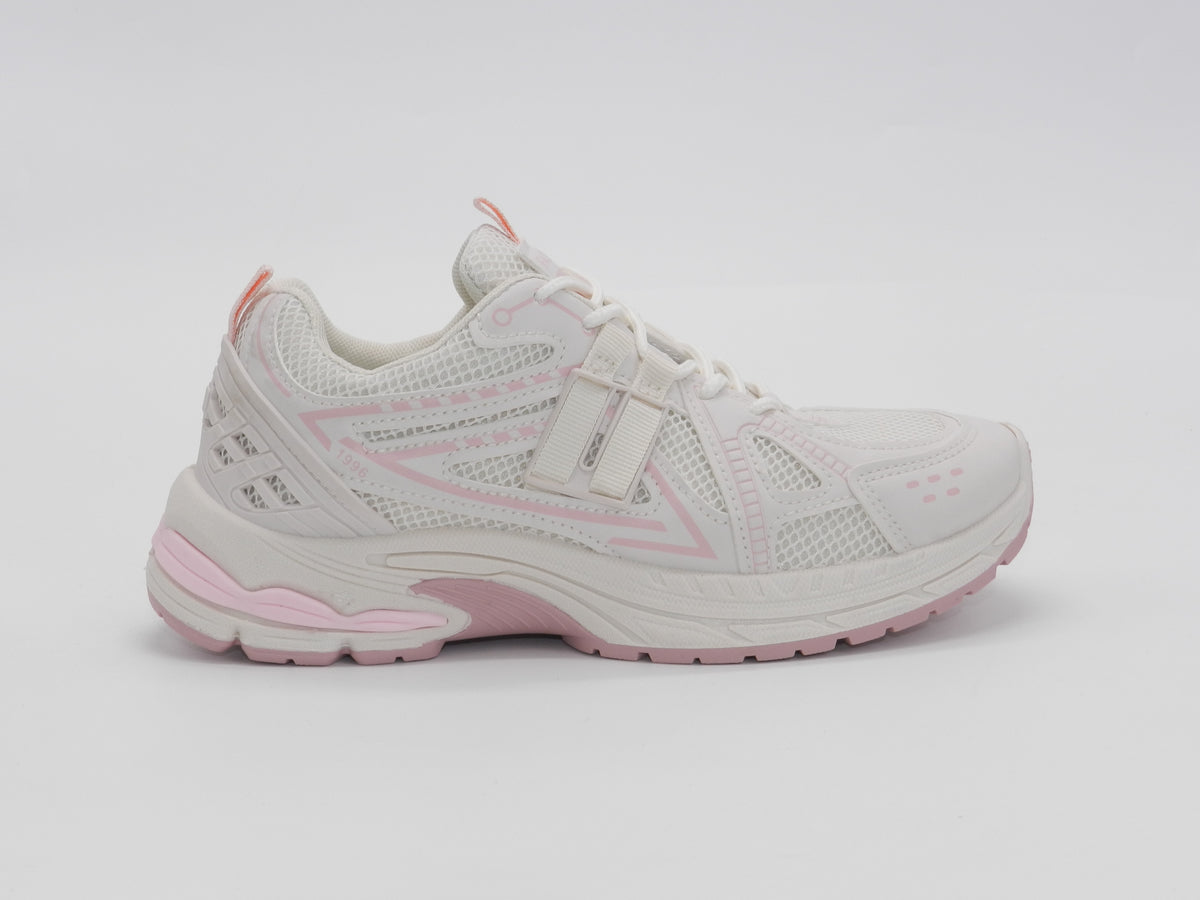 Women's Mesh Lace-Up Sneaker — Beige
