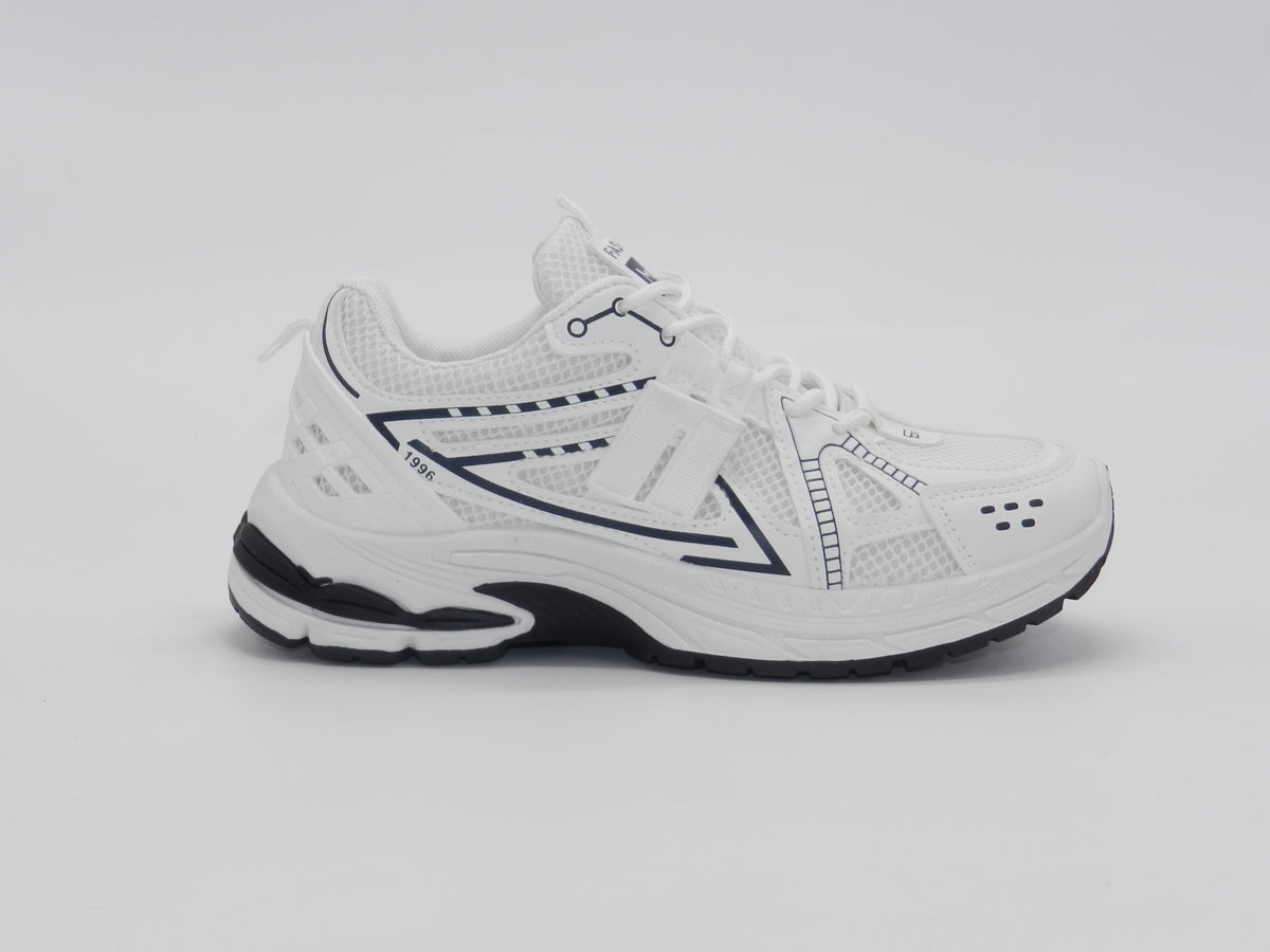 Women's Mesh Lace-Up Sneaker — White/Black