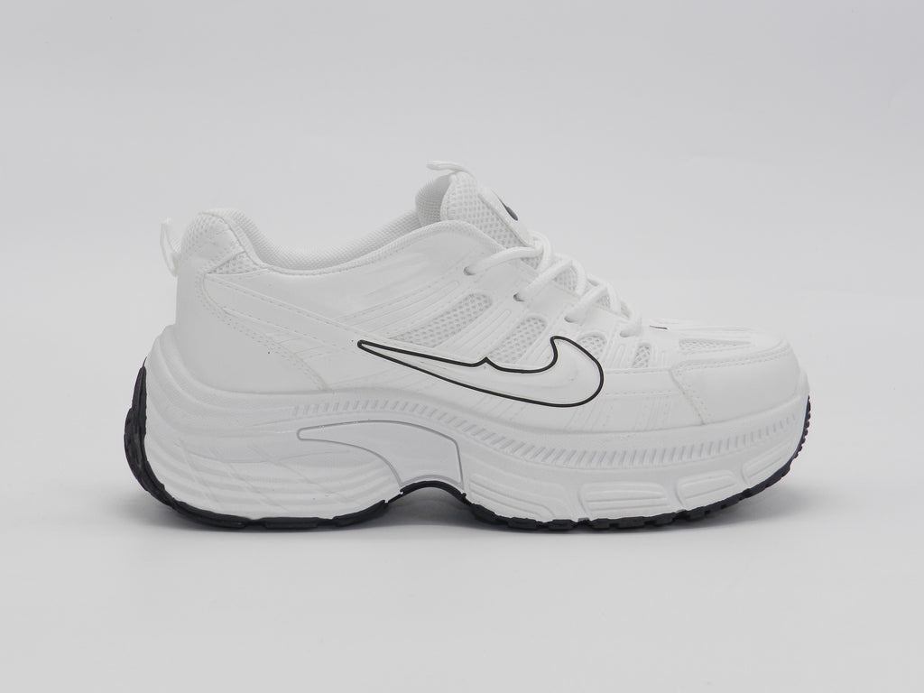 Women's Synthetic Chunky Sneaker — White/Black