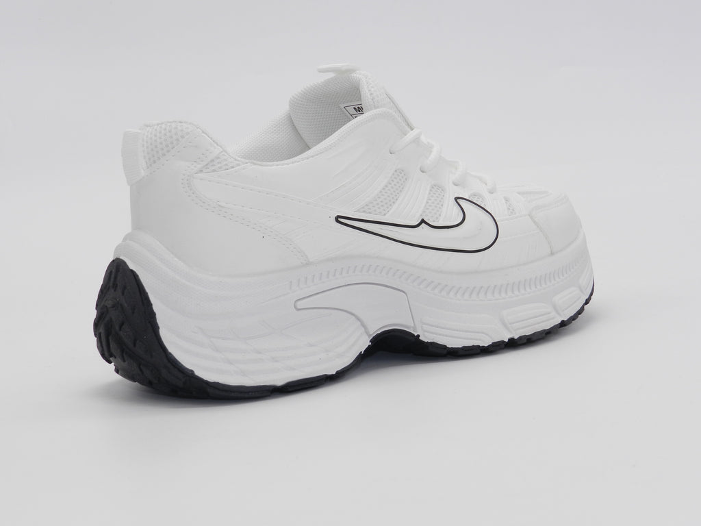 Women's Synthetic Chunky Sneaker — White/Black