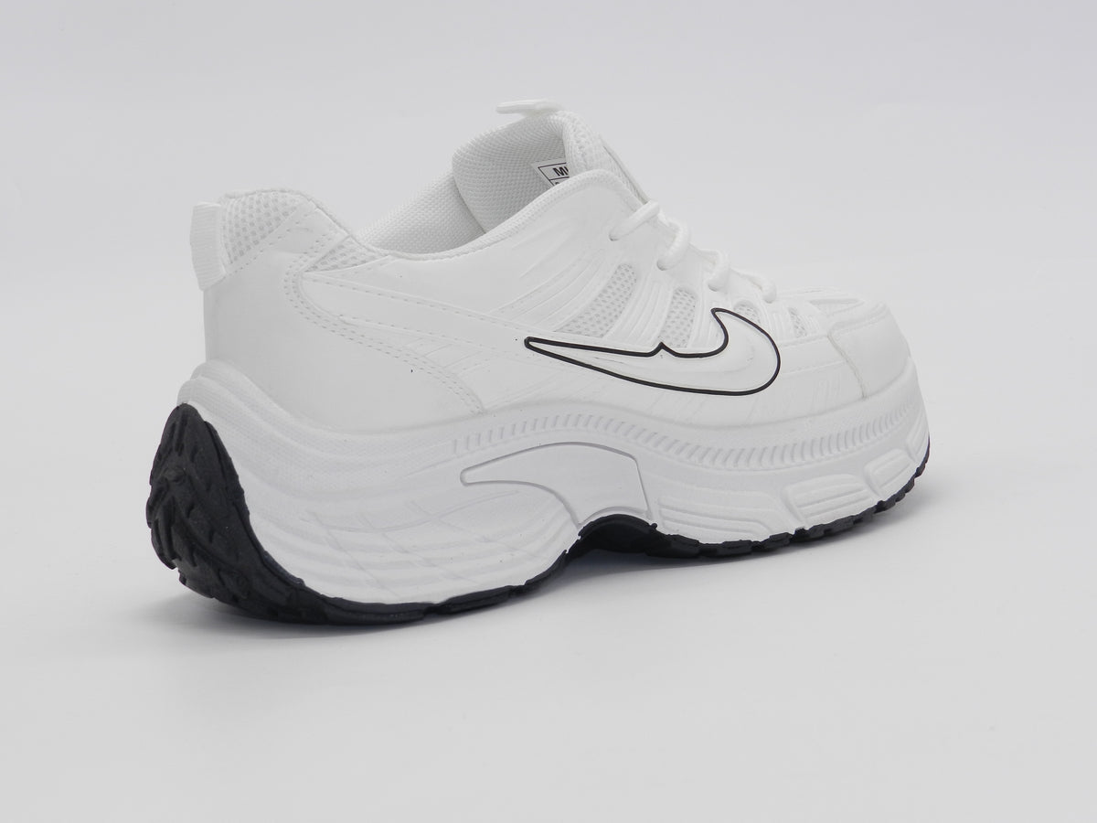 Women's Synthetic Chunky Sneaker — White/Black