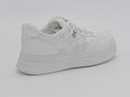 Women's Faux Leather Platform Sneaker — White