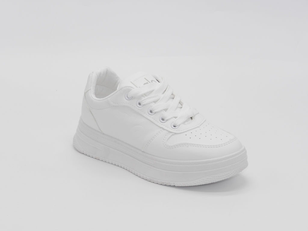 Women's Synthetic Lace-Up Sneaker — White