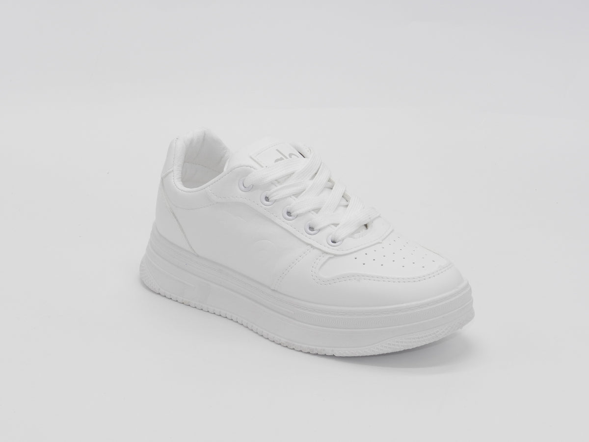 Women's Synthetic Lace-Up Sneaker — White