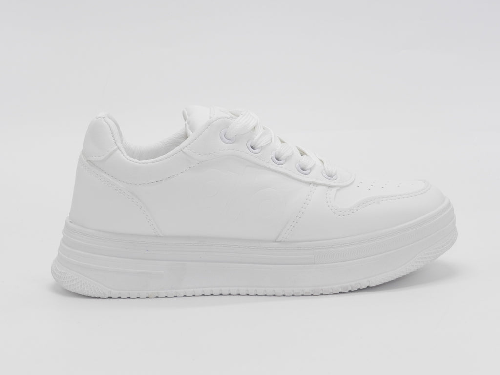 Women's Synthetic Lace-Up Sneaker — White