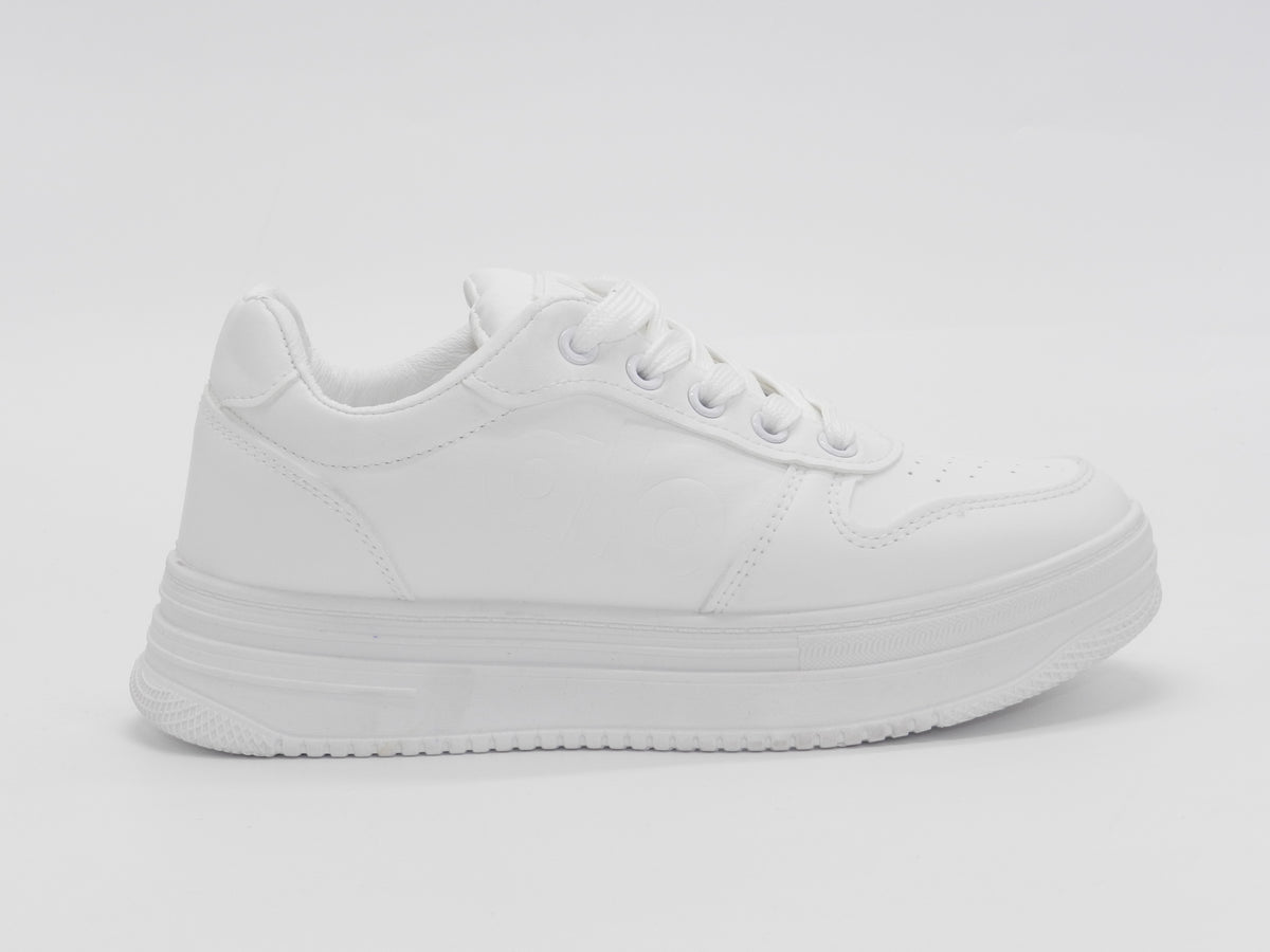 Women's Synthetic Lace-Up Sneaker — White