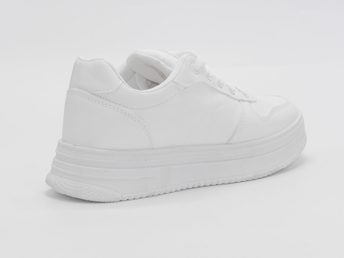 Women's Synthetic Lace-Up Sneaker — White