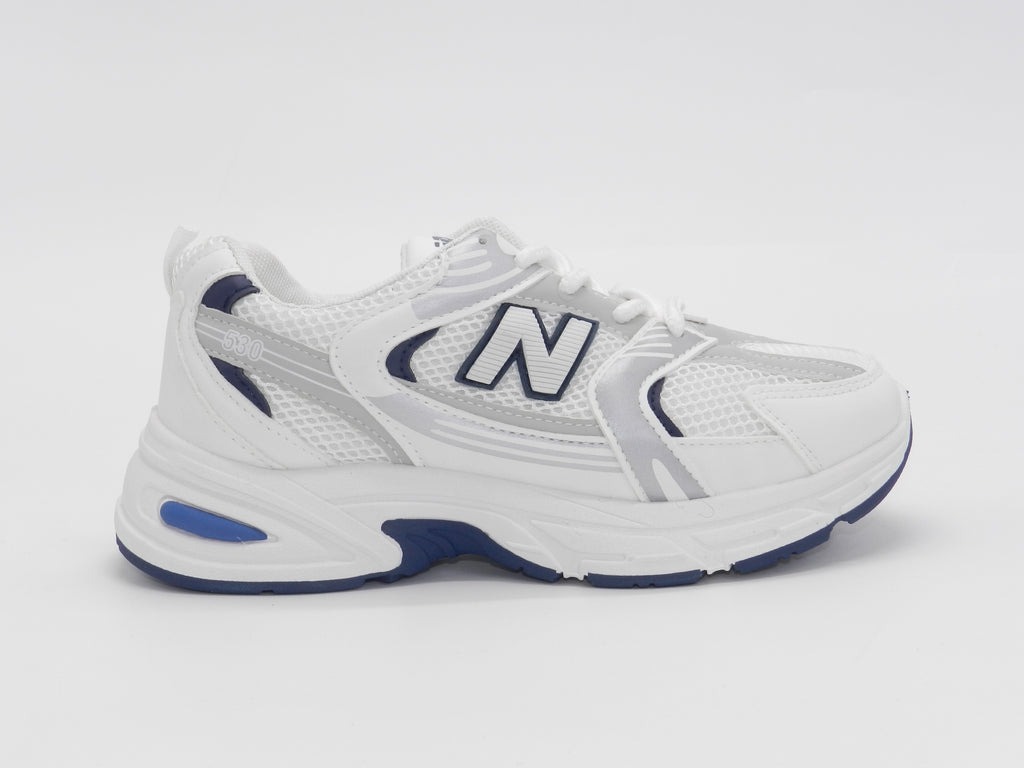 Women's Mesh Lace-Up Sneakers — White/Navy