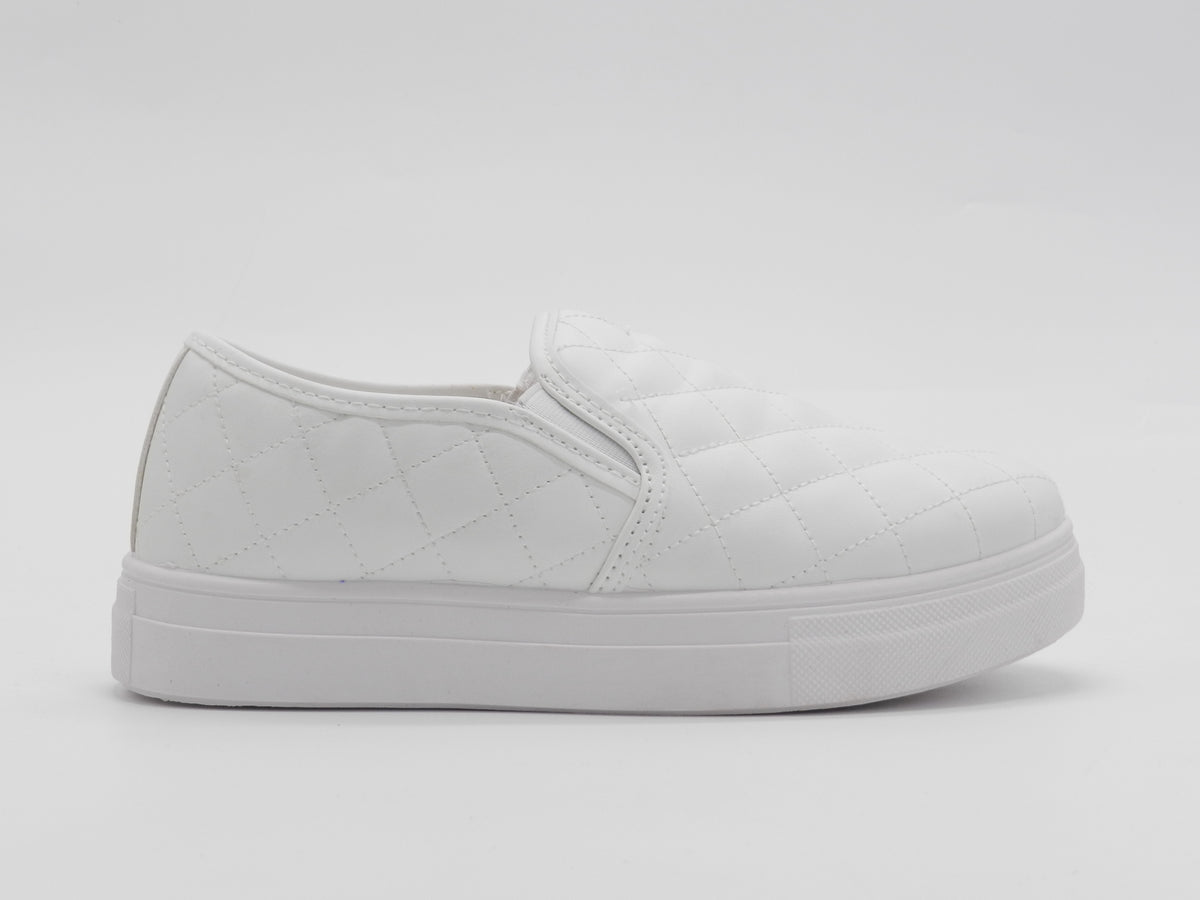 Women's Quilted Slip-On Sneaker — White