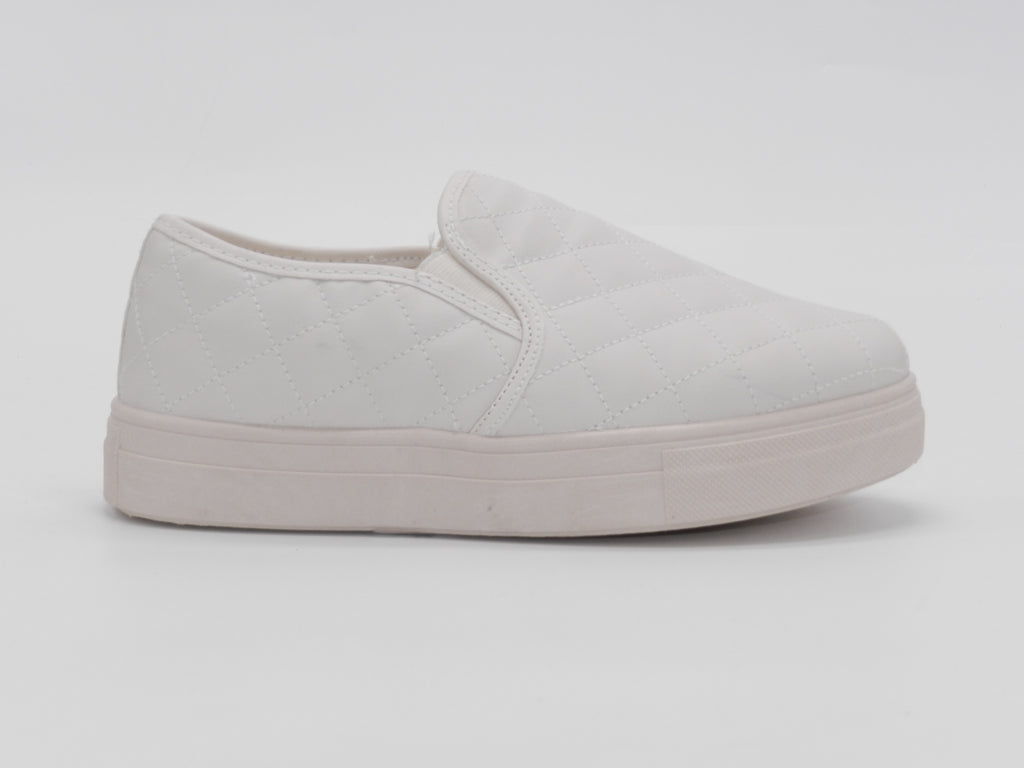 Women's Quilted Slip-On Sneaker — Beige