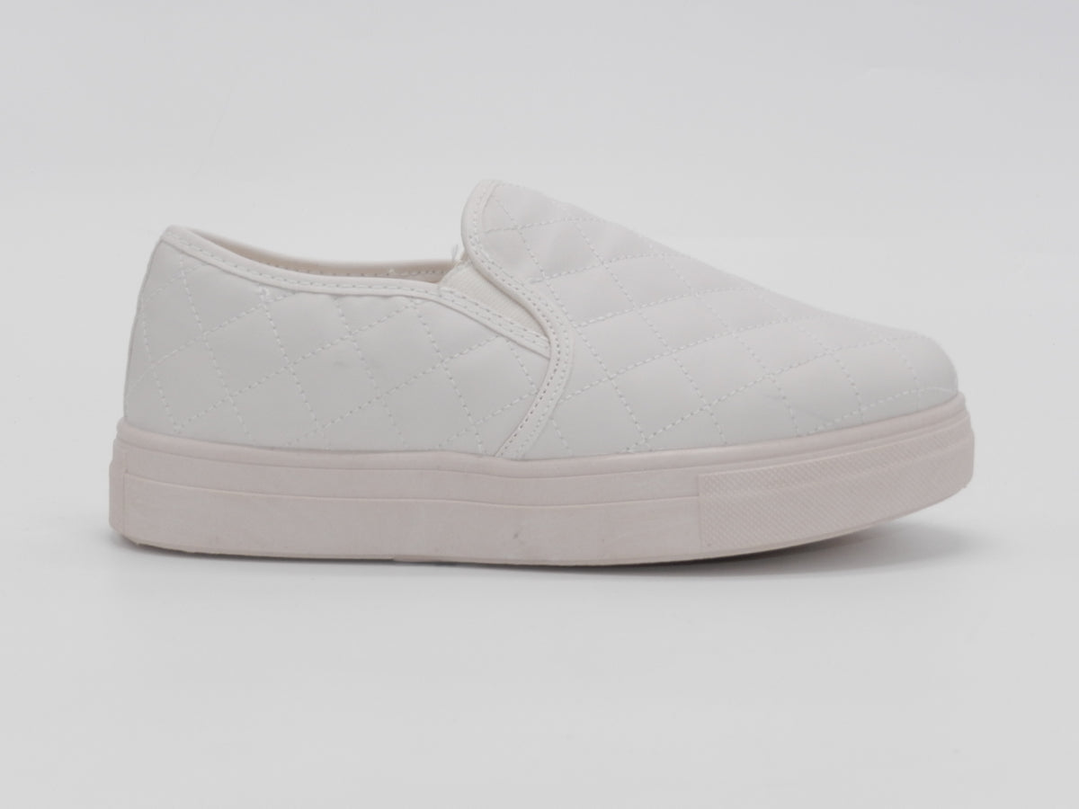 Women's Quilted Slip-On Sneaker — Beige