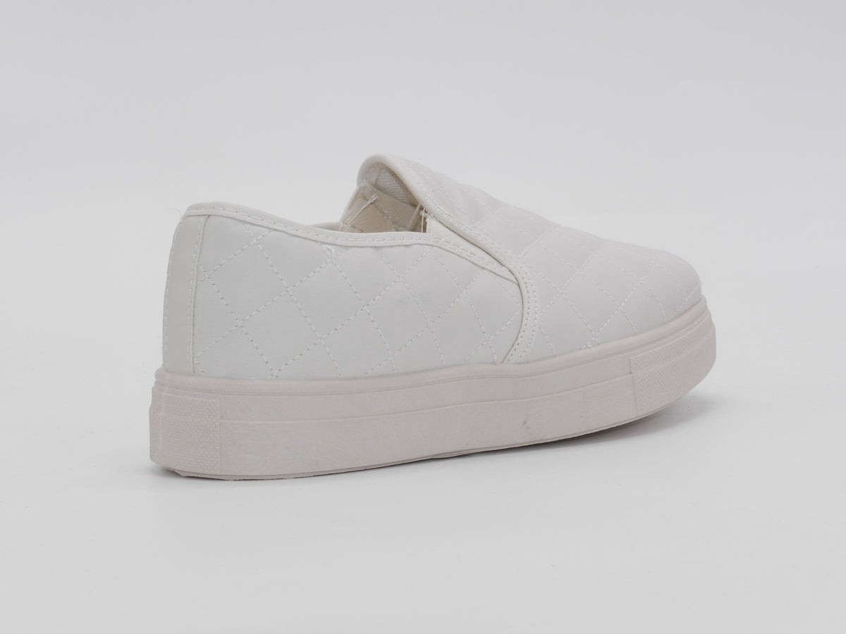 Women's Quilted Slip-On Sneaker — Beige