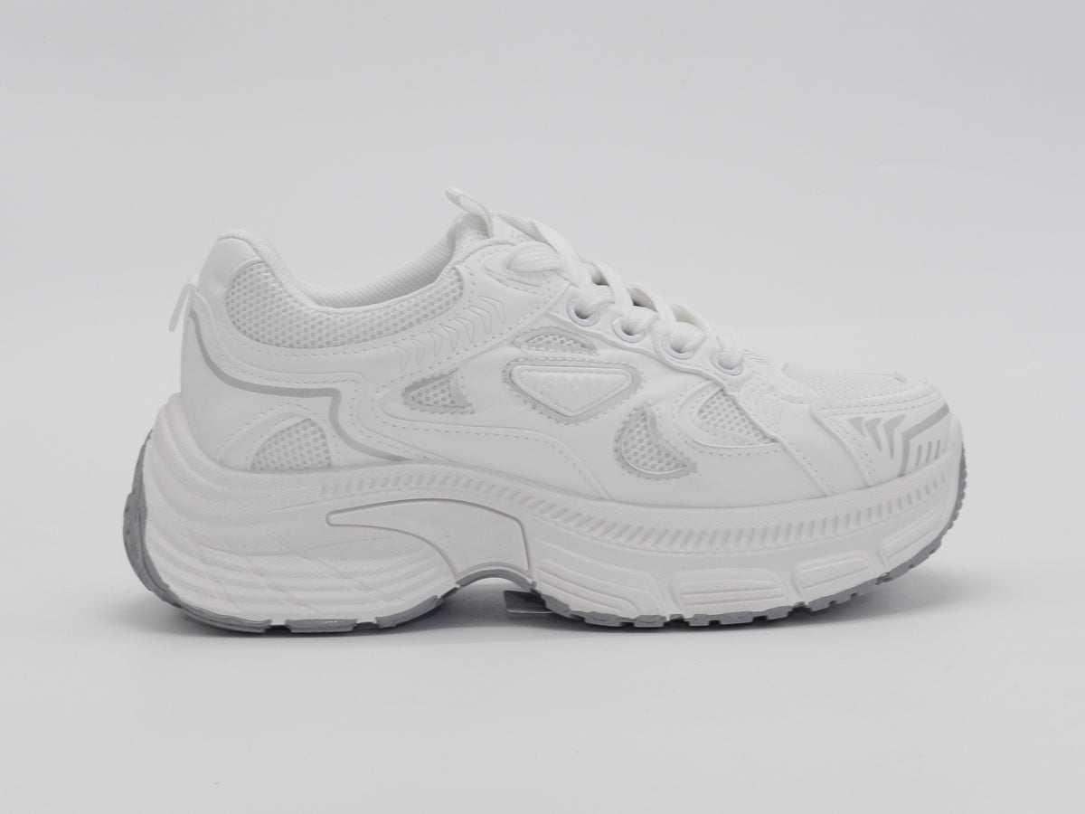 Women's Synthetic Chunky Sneaker — White