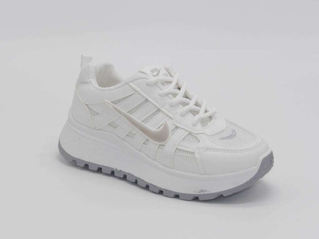 Women's Synthetic Lace-Up Sneaker — White