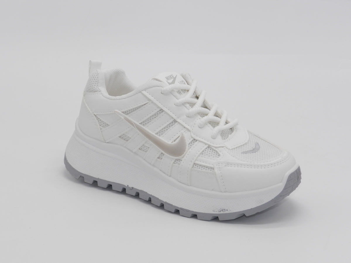Women's Synthetic Lace-Up Sneaker — White